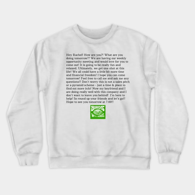 This is not a pyramid scheme (dark text) Crewneck Sweatshirt by Birds With Friends